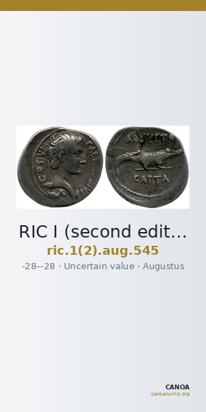 RIC I (second edition) Augustus 545 — CANOA