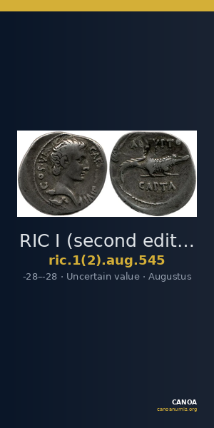 RIC I (second edition) Augustus 545 — CANOA