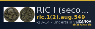 RIC I (second edition) Augustus 549 — CANOA
