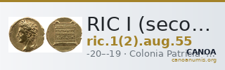 RIC I (second edition) Augustus 55 — CANOA