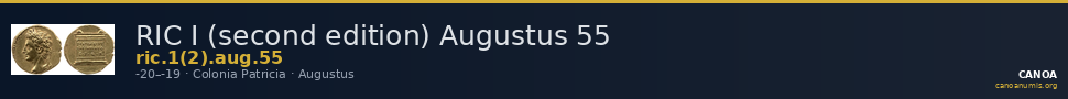 RIC I (second edition) Augustus 55 — CANOA