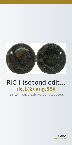 RIC I (second edition) Augustus 550 — CANOA