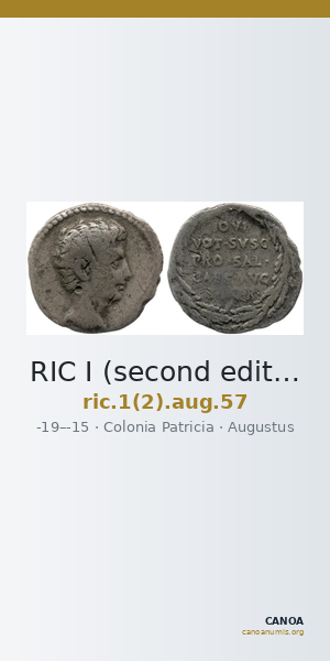 RIC I (second edition) Augustus 57 — CANOA