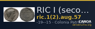 RIC I (second edition) Augustus 57 — CANOA