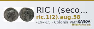 RIC I (second edition) Augustus 58 — CANOA