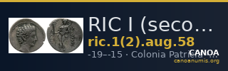 RIC I (second edition) Augustus 58 — CANOA