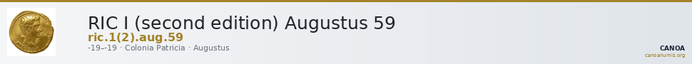 RIC I (second edition) Augustus 59 — CANOA