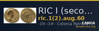 RIC I (second edition) Augustus 60 — CANOA