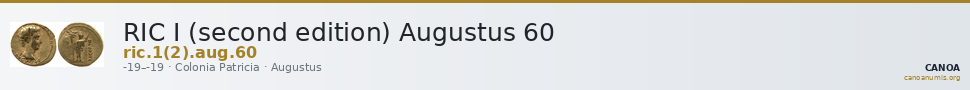 RIC I (second edition) Augustus 60 — CANOA