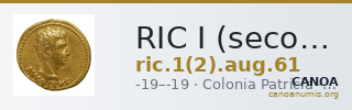 RIC I (second edition) Augustus 61 — CANOA