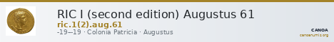 RIC I (second edition) Augustus 61 — CANOA
