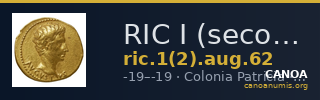 RIC I (second edition) Augustus 62 — CANOA