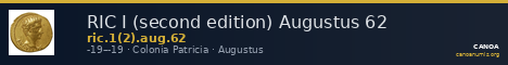 RIC I (second edition) Augustus 62 — CANOA