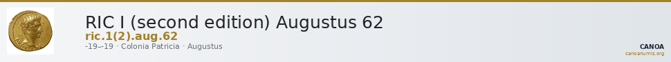 RIC I (second edition) Augustus 62 — CANOA