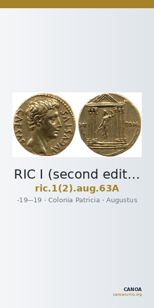 RIC I (second edition) Augustus 63A — CANOA