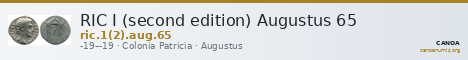 RIC I (second edition) Augustus 65 — CANOA