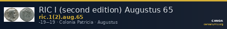 RIC I (second edition) Augustus 65 — CANOA