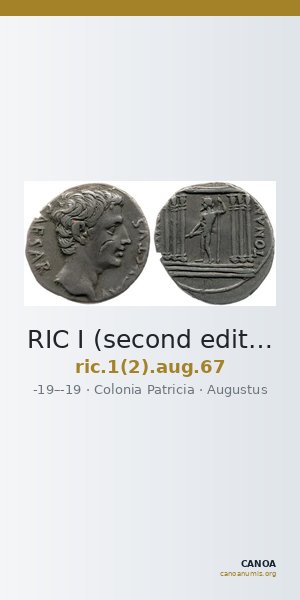 RIC I (second edition) Augustus 67 — CANOA