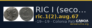 RIC I (second edition) Augustus 67 — CANOA