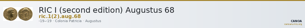 RIC I (second edition) Augustus 68 — CANOA