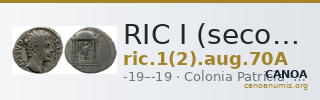 RIC I (second edition) Augustus 70A — CANOA