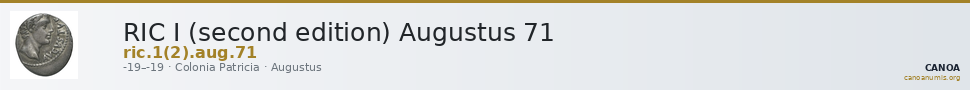 RIC I (second edition) Augustus 71 — CANOA