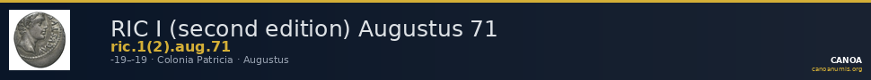 RIC I (second edition) Augustus 71 — CANOA