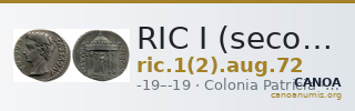 RIC I (second edition) Augustus 72 — CANOA