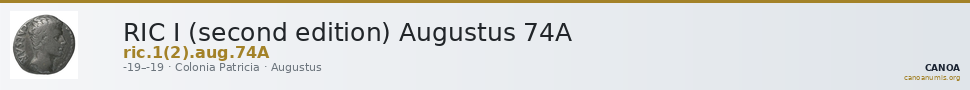 RIC I (second edition) Augustus 74A — CANOA