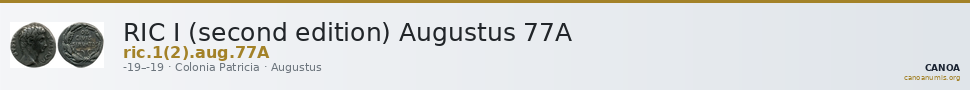 RIC I (second edition) Augustus 77A — CANOA