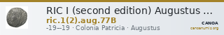 RIC I (second edition) Augustus 77B — CANOA