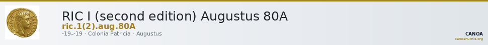 RIC I (second edition) Augustus 80A — CANOA