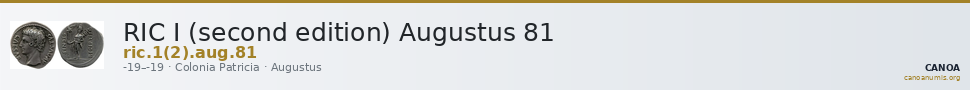 RIC I (second edition) Augustus 81 — CANOA