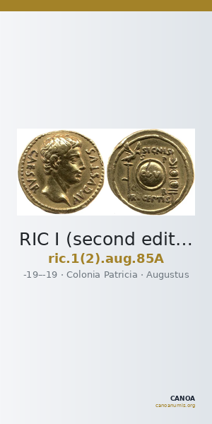 RIC I (second edition) Augustus 85A — CANOA