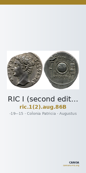 RIC I (second edition) Augustus 86B — CANOA
