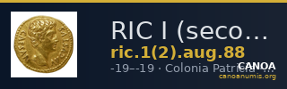 RIC I (second edition) Augustus 88 — CANOA