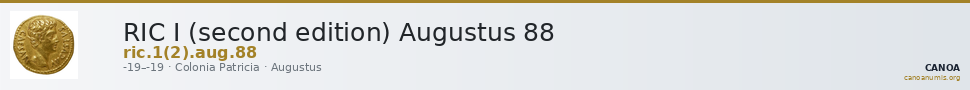 RIC I (second edition) Augustus 88 — CANOA