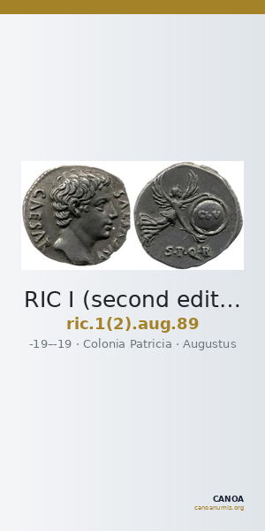 RIC I (second edition) Augustus 89 — CANOA
