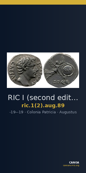 RIC I (second edition) Augustus 89 — CANOA