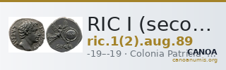 RIC I (second edition) Augustus 89 — CANOA