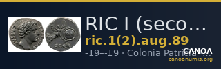 RIC I (second edition) Augustus 89 — CANOA