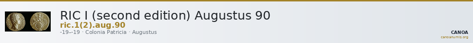 RIC I (second edition) Augustus 90 — CANOA