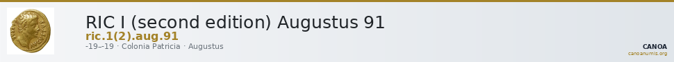 RIC I (second edition) Augustus 91 — CANOA