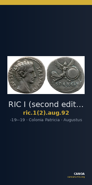 RIC I (second edition) Augustus 92 — CANOA
