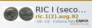RIC I (second edition) Augustus 92 — CANOA