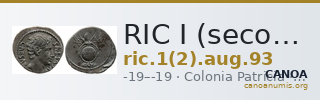RIC I (second edition) Augustus 93 — CANOA