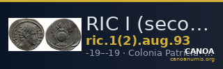RIC I (second edition) Augustus 93 — CANOA