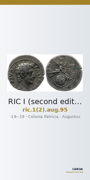 RIC I (second edition) Augustus 95 — CANOA