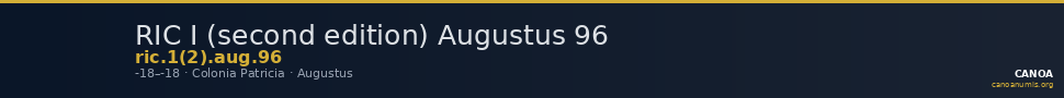 RIC I (second edition) Augustus 96 — CANOA