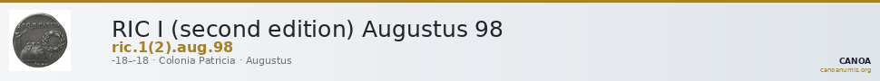 RIC I (second edition) Augustus 98 — CANOA
